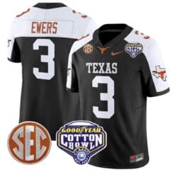 Quinn Ewers Jersey #3 Texas Longhorns Cotton Bowl Patch Stitched Alternate Football