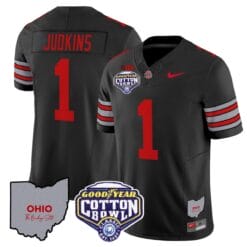 Quinshon Judkins Jersey #1 Ohio State Buckeyes Cotton Bowl Patch Stitched Football