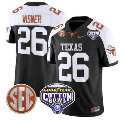 Quintrevion Wisner Jersey #26 Texas Longhorns Cotton Bowl Patch Alternate Football