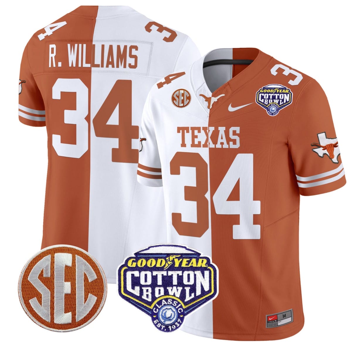 Ricky Williams Jersey #34 Texas Longhorns Cotton Bowl Patch Football Alternate - Image 4