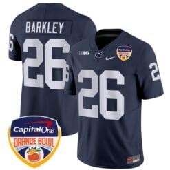 Alternative view of Saquon Barkley Jersey #26 Penn State Orange Bowl Patch Stitched Alternate Football