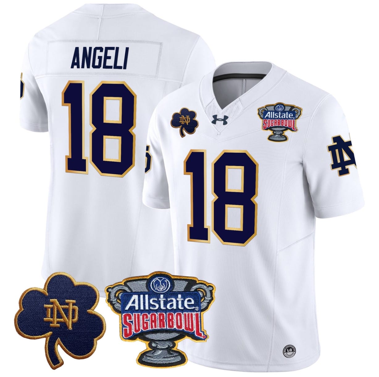 Steve Angeli Jersey #18 Notre Dame 2024 Sugar Bowl Patch V2 Alternate Football All Stitched - Image 4