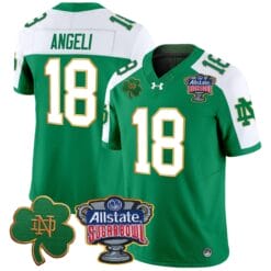 Steve Angeli Jersey #18 Notre Dame 2024 Sugar Bowl Patch V2 Alternate Football All Stitched