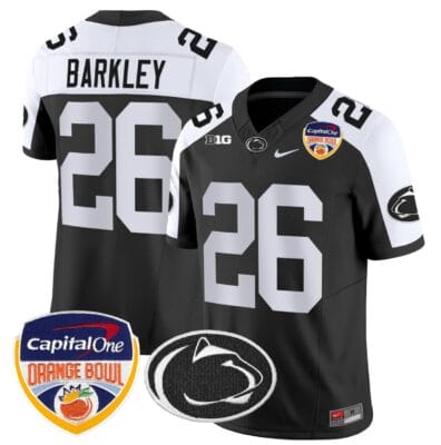 Saquon Barkley Jersey #26 Penn State Orange Bowl Patch Stitched Alternate Football