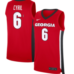 Somto Cyril Jersey #6 Georgia Bulldogs NIL Basketball Red