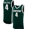 Theryn Hallock Jersey #4 Michigan State Spartans NIL Basketball Green