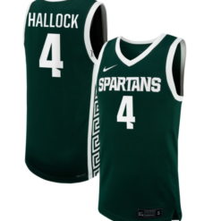 Theryn Hallock Jersey #4 Michigan State Spartans NIL Basketball Green