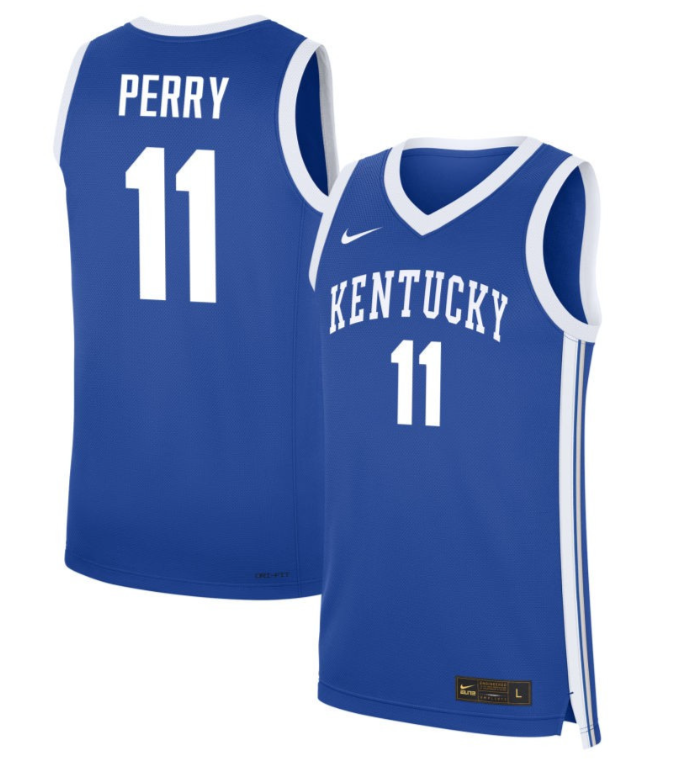 Travis Perry Jersey #11 Kentucky Wildcats NIL Basketball Royal