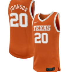Tre Johnson Jersey #20 Texas Longhorns NIL Basketball Texas Orange