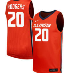 Ty Rodgers Jersey #20 Illinois Fighting Illini NIL Basketball Orange