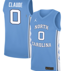 Tyzhaun Claude Jersey #0 North Carolina Tar Heels Basketball Blue