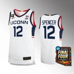 UConn Huskies #12 Cam Spencer Jersey 2024 NCAA March Madness Final Four Jersey
