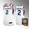 UConn Huskies #2 Tristen Newton Jersey 2024 NCAA March Madness Final Four White
