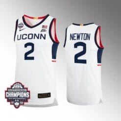 UConn Huskies #2 Tristen Newton Jersey 2024 National Champions Patch White