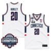 UConn Huskies #20 Andrew Hurley Jersey 2024 National Champions Patch White