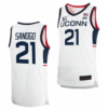 UConn Huskies #21 Adama Sanogo Jersey College Basketball - White
