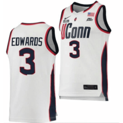 UConn Huskies #3 Aaliyah Edwards Jersey College Basketball - White