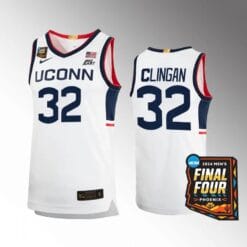 UConn Huskies 32 Donovan Clingan Jersey 2024 NCAA March Madness Final Four Jersey
