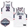 UConn Huskies #32 Donovan Clingan Jersey 2024 National Champions Patch White Stiched
