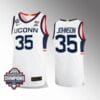 UConn Huskies #35 Samson Johnson Jersey 2024 National Champions Patch White