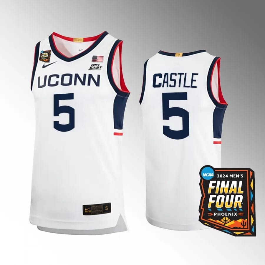 UConn Huskies #5 Stephon Castle Jersey 2024 NCAA March Madness Final Four Jersey