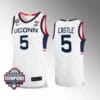 UConn Huskies #5 Stephon Castle Jersey 2024 National Champions Patch White