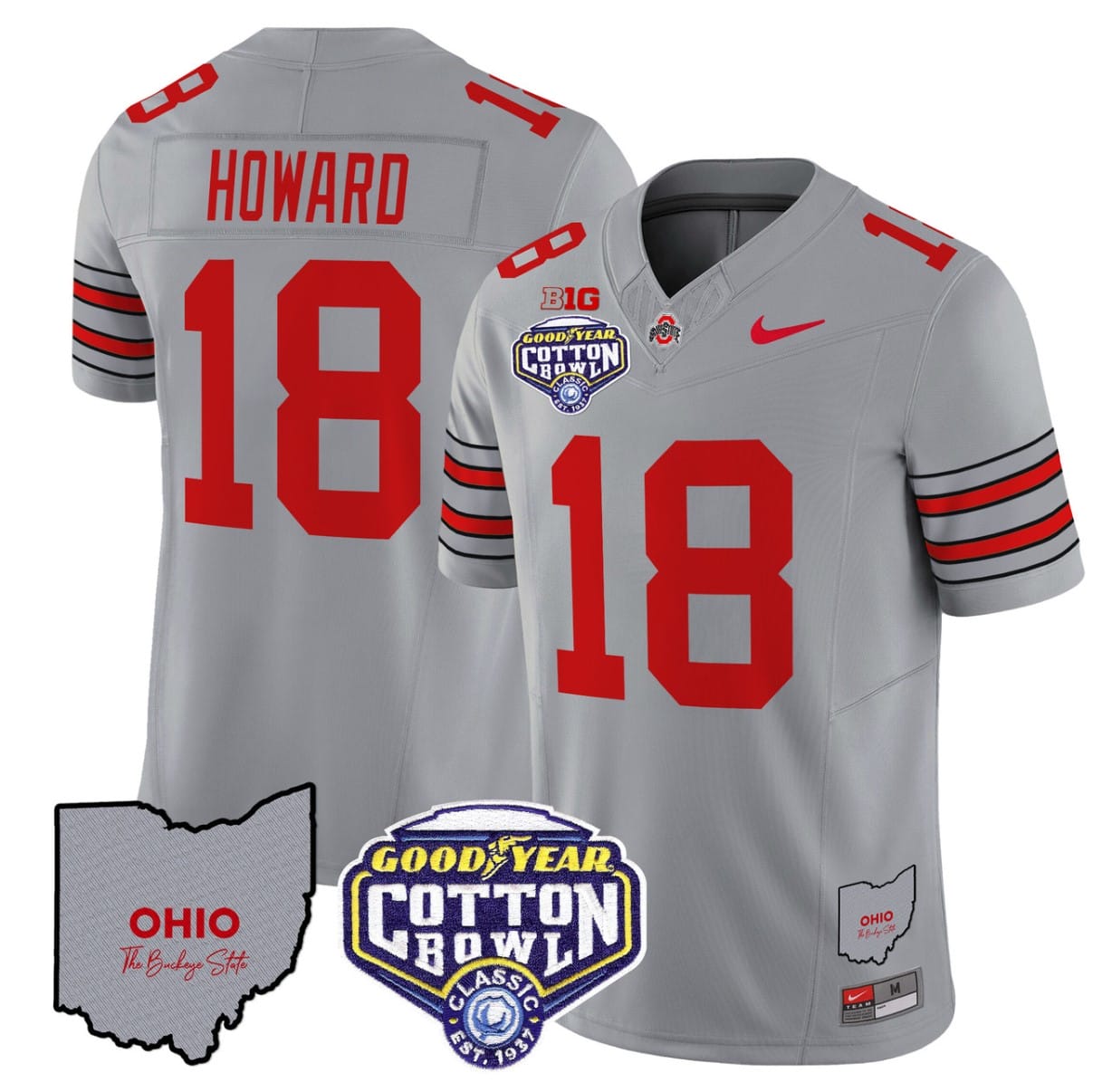 Will Howard Jersey #18 Ohio State Buckeyes Cotton Bowl Patch Stitched Football - Image 2