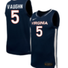 Yonta Vaughn Jersey #5 Virginia Cavaliers Unisex NIL Basketball Navy
