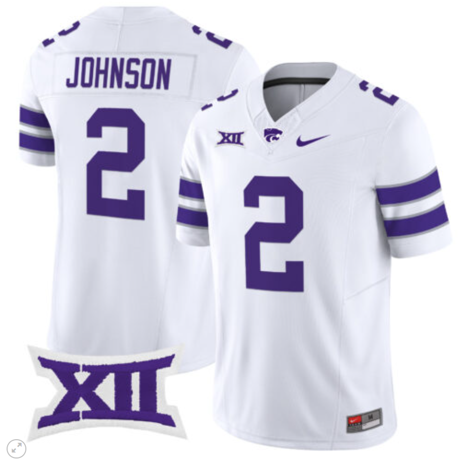 Avery Johnson Jersey #2 Kansas State Wildcats Vapor Limited Football All Stitched Alternate - Image 2