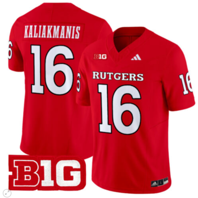 Athan Kaliakmanis Jersey #16 Rutgers Scarlet Knights Vapor Limited Football All Stitched Alternate