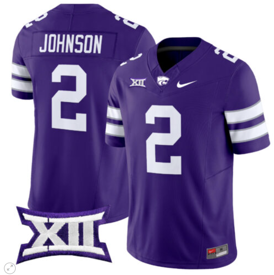 Avery Johnson Jersey #2 Kansas State Wildcats Vapor Limited Football All Stitched Alternate - Image 3