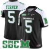 AJ Turner Jersey #5 Marshall Thundering Herd Vapor Limited Football All Stitched Alternate
