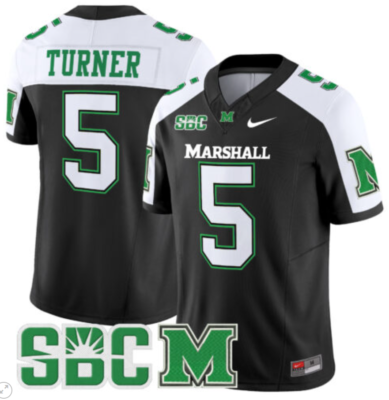 AJ Turner Jersey #5 Marshall Thundering Herd Vapor Limited Football All Stitched Alternate