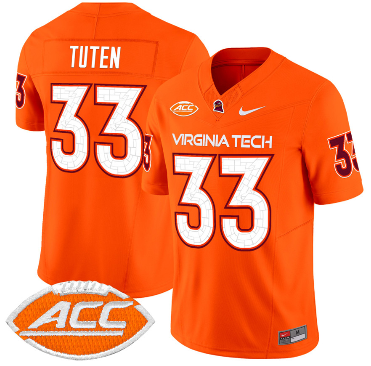 Bhayshul Tuten Jersey #33 Virginia Tech Hokies Vapor Limited College Football Stitched Alternate - Image 3