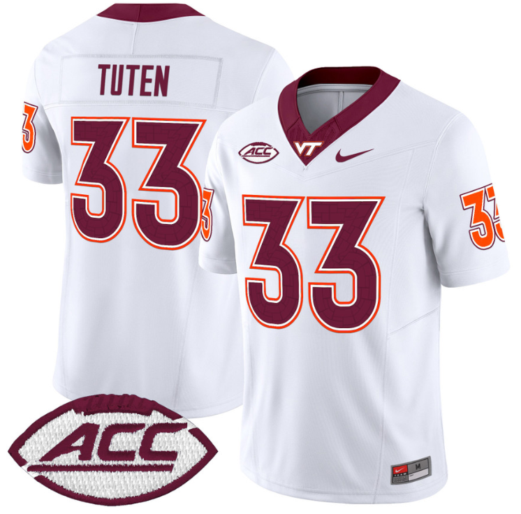 Bhayshul Tuten Jersey #33 Virginia Tech Hokies Vapor Limited College Football Stitched Alternate - Image 2