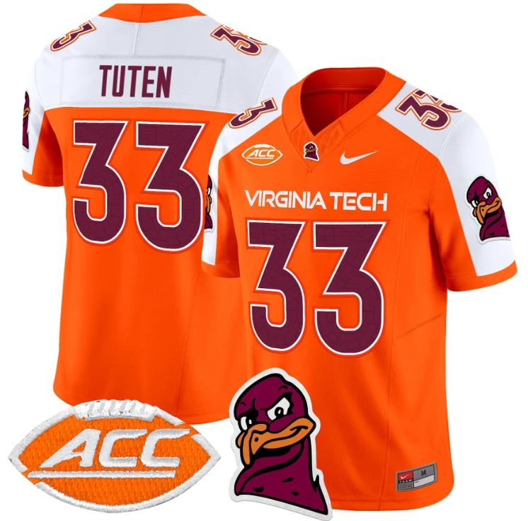 Bhayshul Tuten Jersey #33 Virginia Tech Hokies Vapor Limited College Football Stitched Alternate - Image 4