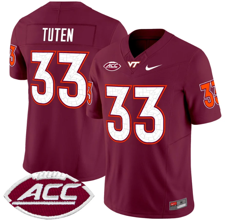 Bhayshul Tuten Jersey #33 Virginia Tech Hokies Vapor Limited College Football Stitched Alternate - Image 5