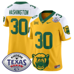 Bryson Washington Jersey #30 Baylor Bears 2024 Texas Bowl Football Alternate
