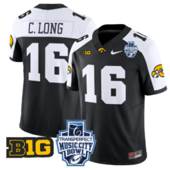 Chuck Long Jersey #16 Iowa Hawkeyes 2024 Music City Bowl Patch Football Alternate