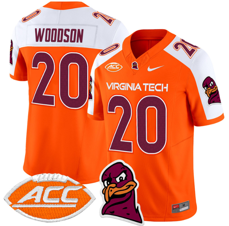 Caleb Woodson Jersey #20 Virginia Tech Hokies Vapor Limited College Football Alternate Stitched - Image 4