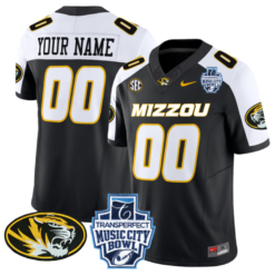 Custom Missouri Tigers Jersey 2024 Music City Bowl Football Alternate