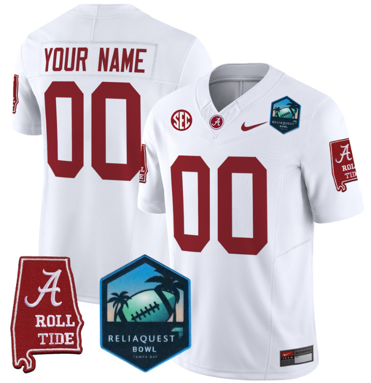 Custom Alabama Crimson Tide Jersey 2025 ReliaQuest Bowl Patch Football Alternate - Image 2