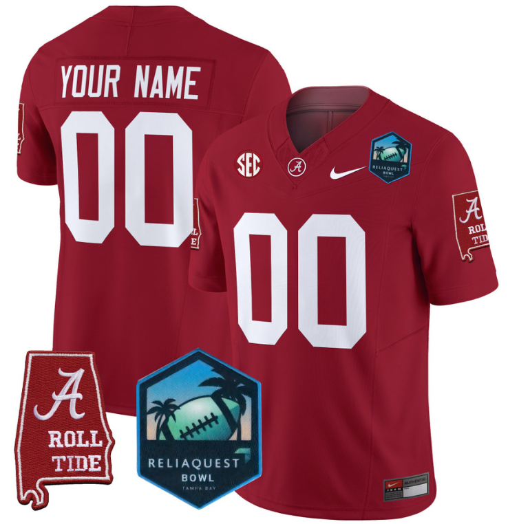 Custom Alabama Crimson Tide Jersey 2025 ReliaQuest Bowl Patch Football Alternate - Image 4
