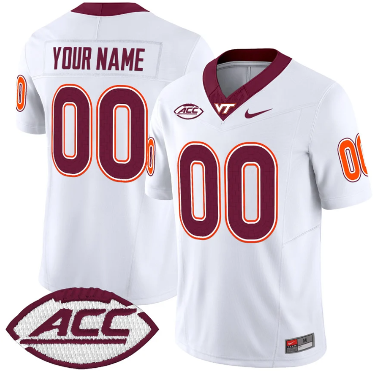 Custom Virginia Tech Hokies Jersey Name and Number Vapor Limited College Football Stitched Alternate - Image 2
