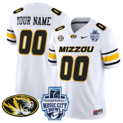 Alternative view of Custom Missouri Tigers Jersey 2024 Music City Bowl Football Alternate