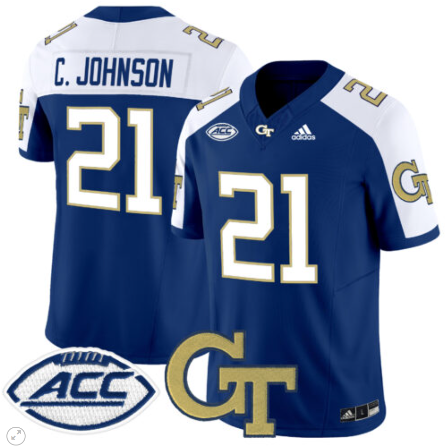 Calvin Johnson Jersey #21 Georgia Tech Yellow Jackets Vapor Limited Football Alternate Stitched - Image 4