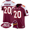 Caleb Woodson Jersey #20 Virginia Tech Hokies Vapor Limited College Football Alternate Stitched