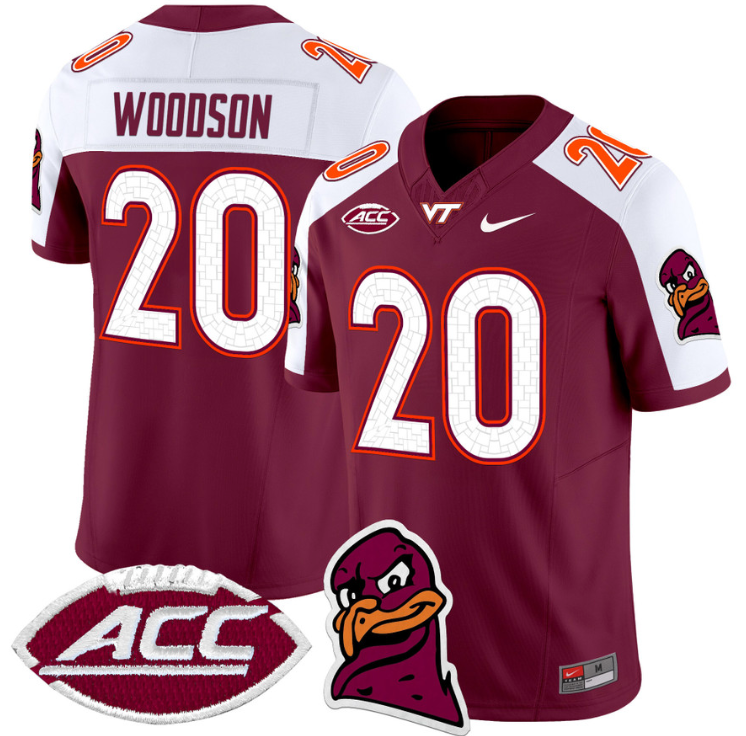 Caleb Woodson Jersey #20 Virginia Tech Hokies Vapor Limited College Football Alternate Stitched