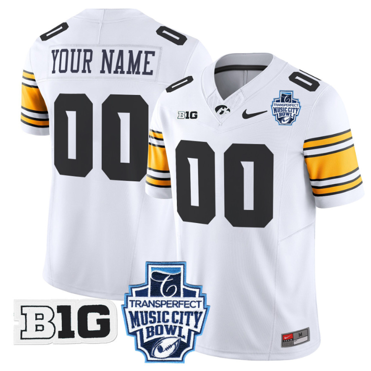 Custom Iowa Hawkeyes Jersey 2024 Music City Bowl Patch Stitched Alternate - Image 2