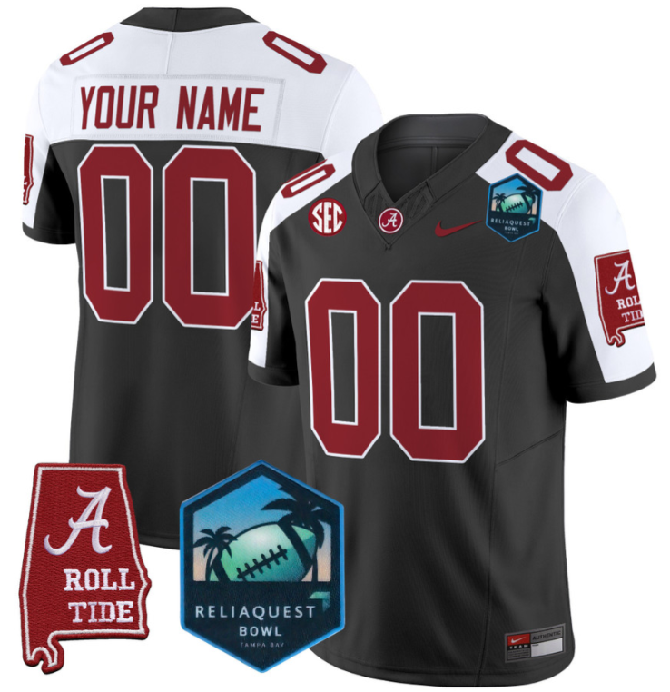 Custom Alabama Crimson Tide Jersey 2025 ReliaQuest Bowl Patch Football Alternate